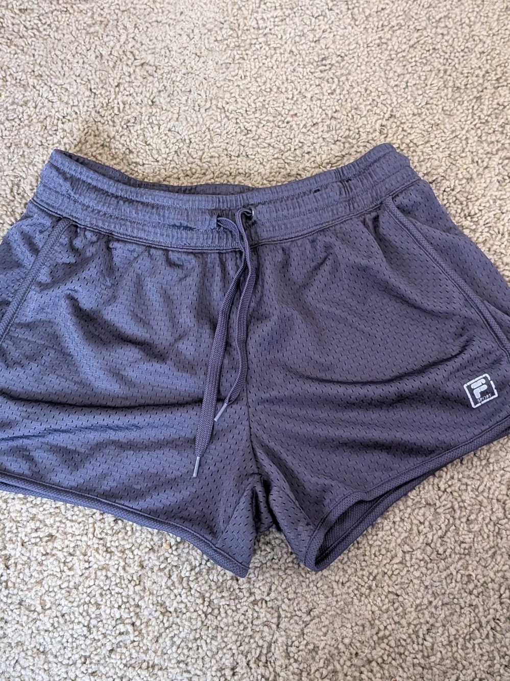 Fila Women's Mesh Drawstring Athletic Shorts - Charcoal